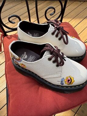 Dr. Martens Vegan 1461 Retro Canvas Platform Shoes (Retro Ray)